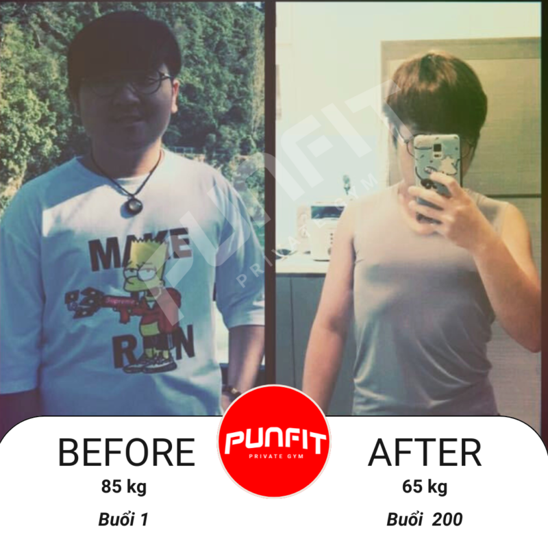 before after khách hàng giảm mỡ punfit